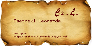 Csetneki Leonarda névjegykártya